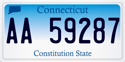 CT license plate AA59287