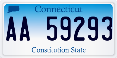 CT license plate AA59293