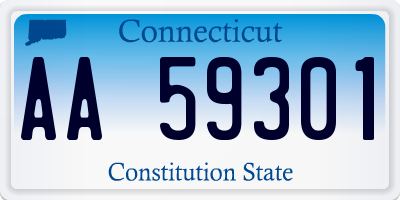 CT license plate AA59301