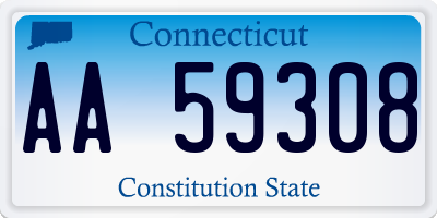 CT license plate AA59308