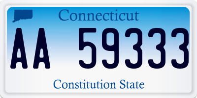 CT license plate AA59333