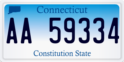 CT license plate AA59334