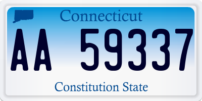 CT license plate AA59337