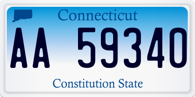 CT license plate AA59340