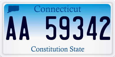 CT license plate AA59342