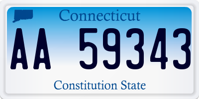 CT license plate AA59343