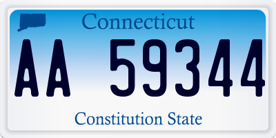 CT license plate AA59344