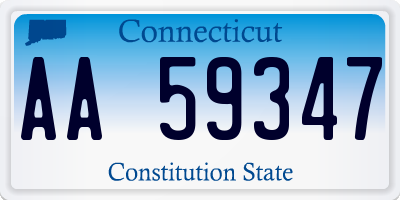 CT license plate AA59347