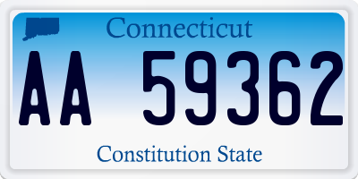 CT license plate AA59362