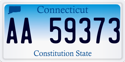 CT license plate AA59373