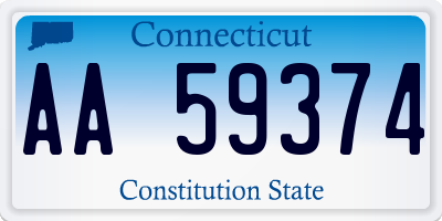 CT license plate AA59374