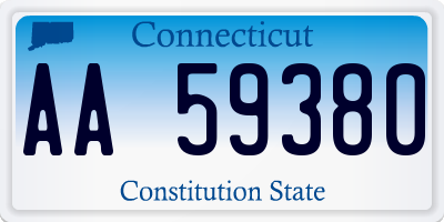 CT license plate AA59380