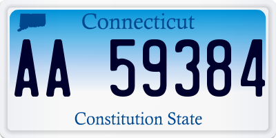 CT license plate AA59384