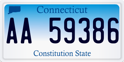 CT license plate AA59386