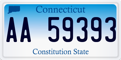 CT license plate AA59393