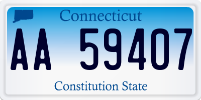 CT license plate AA59407