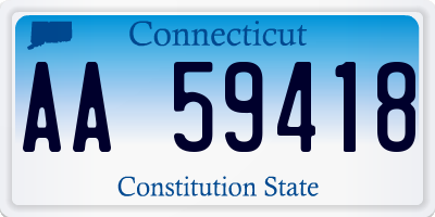 CT license plate AA59418