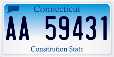 CT license plate AA59431