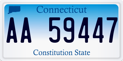 CT license plate AA59447