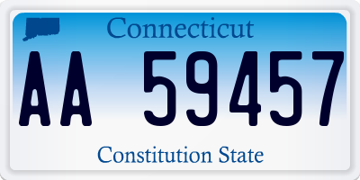 CT license plate AA59457