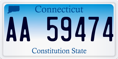 CT license plate AA59474