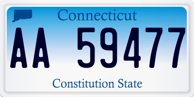 CT license plate AA59477