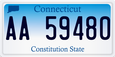 CT license plate AA59480