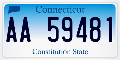 CT license plate AA59481