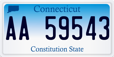 CT license plate AA59543