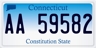 CT license plate AA59582