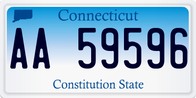 CT license plate AA59596