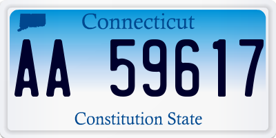 CT license plate AA59617