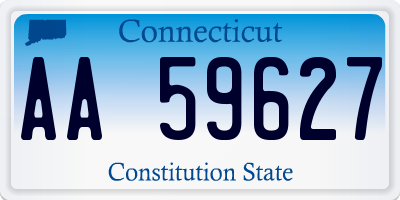 CT license plate AA59627