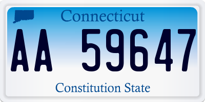 CT license plate AA59647