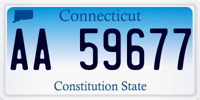 CT license plate AA59677