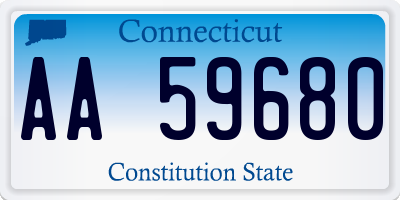 CT license plate AA59680