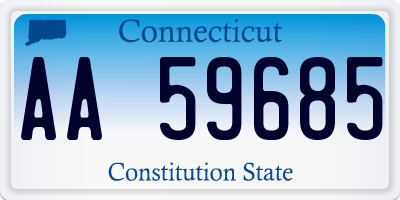 CT license plate AA59685