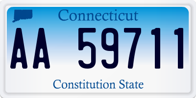 CT license plate AA59711