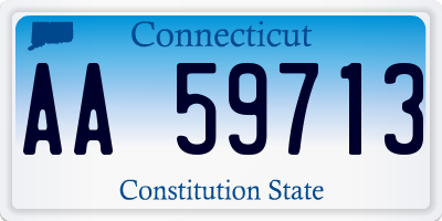 CT license plate AA59713
