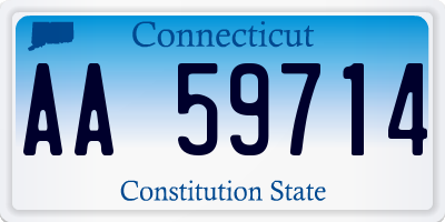 CT license plate AA59714