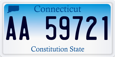 CT license plate AA59721