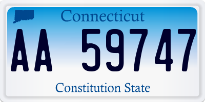 CT license plate AA59747