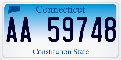 CT license plate AA59748