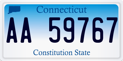 CT license plate AA59767