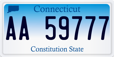 CT license plate AA59777