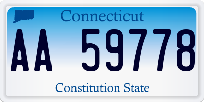 CT license plate AA59778