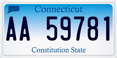 CT license plate AA59781
