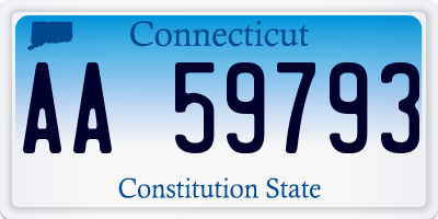 CT license plate AA59793