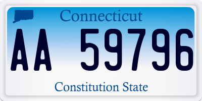 CT license plate AA59796