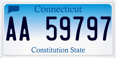 CT license plate AA59797